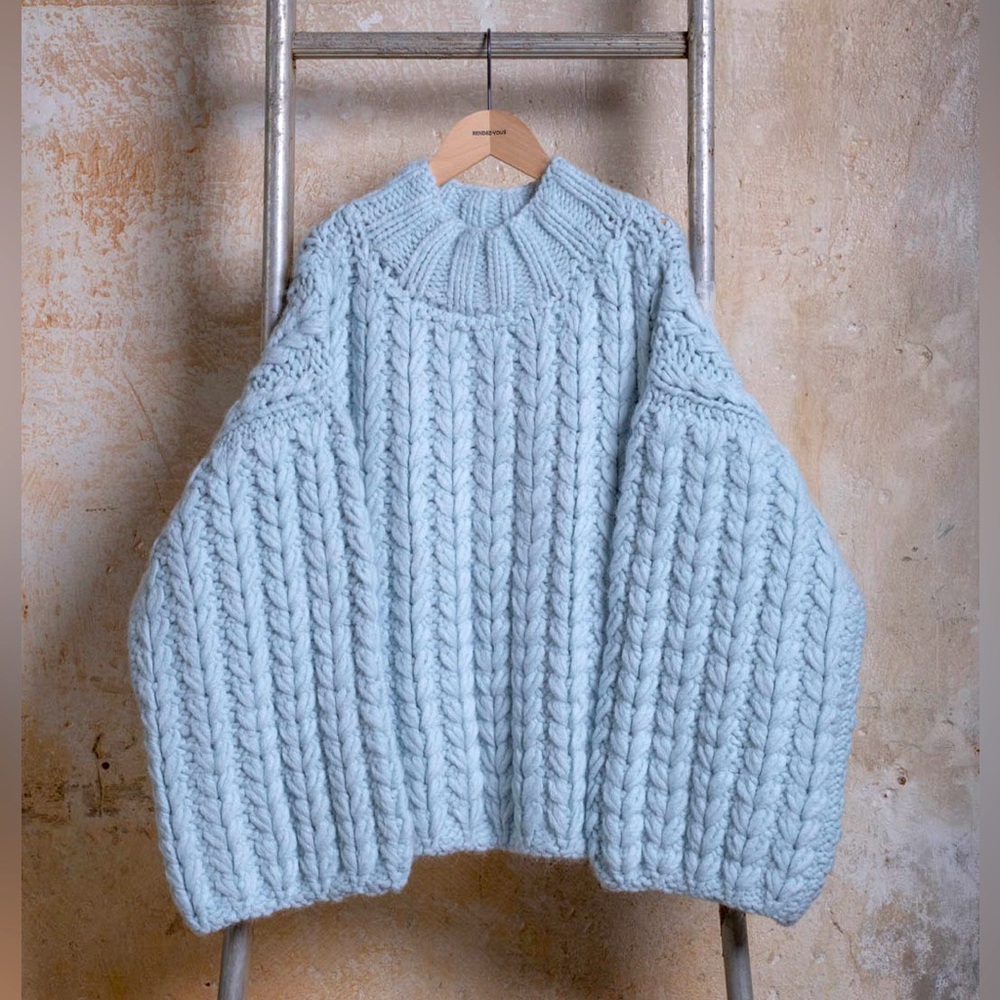 Rachel Comey Sabinas cable knit sweater NWOT light blue